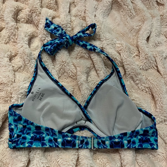 Athleta Blue Patterned Bikini Top Womens 34 B/C - Picture 4 of 6